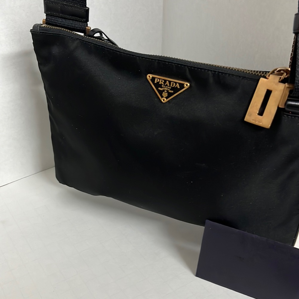 Prada crossbody pink color metal Never worn vintage display I’d  cards unisexNEW